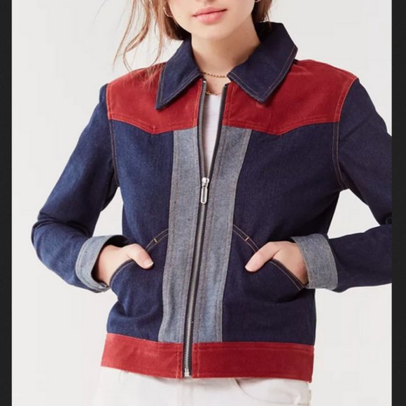 UO Western Colorblock Gas Jacket - Picture 1 of 4